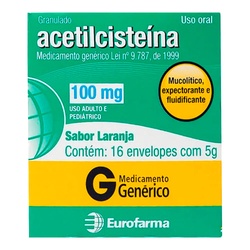 Acetilcisteina 100mg C/ 16env 5g Euro