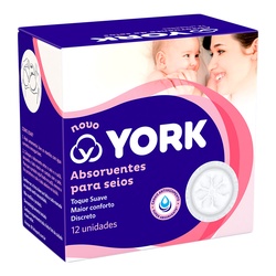 York Absorvente P/seios 12 Unidades