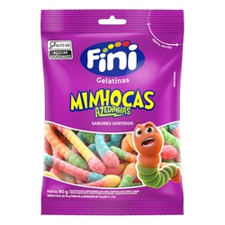 Fini Bala Gelatinas Minhocas Azedinhas 90g F.v.