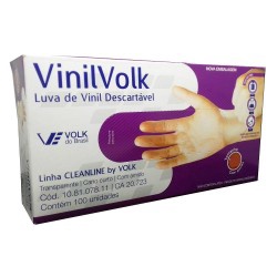 Luvas G Vinil C/amido 100 Unidades - Volk