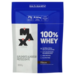 100% Whey Refil 900g Chocolate - Max Titanium