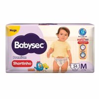 Babysec Ultraprotect Fralda Mega Shortinho (m) 30 Unidades
