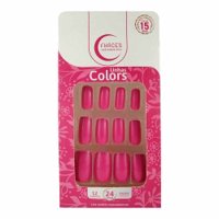 Unhas PostiÇas Fhaces Colors Rosa Fucsia 24uni